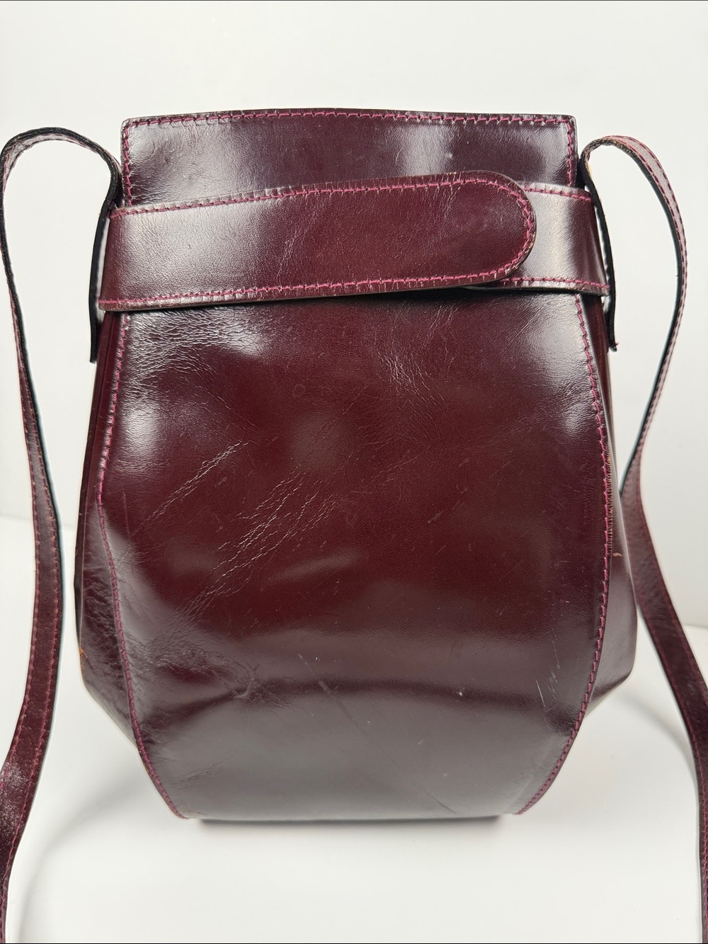 Fabiar “Women's Crossbody Leather Bag in Deep Burgundy made in Italy